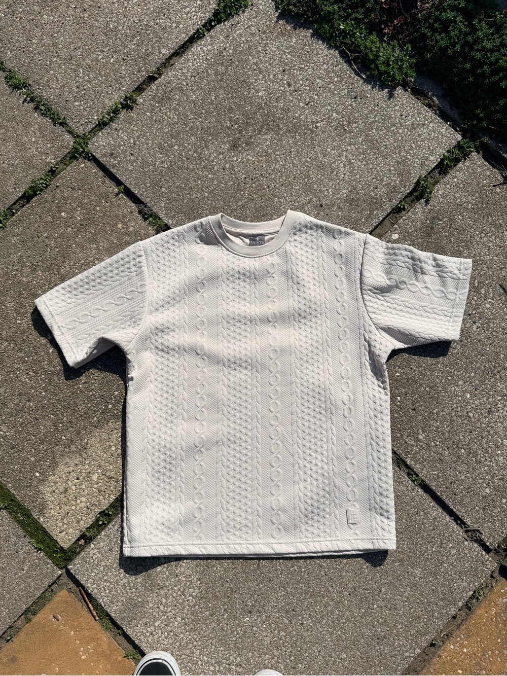 Saints brand Textured Short-Sleeve Knit Tee - White